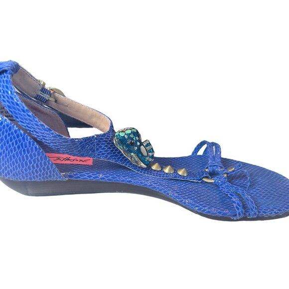 Vintage Betsey Johnson Kahluua Blue Elephant Sandals Rhinestone Elephant Ornamen - Picture 7 of 11